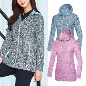 콜핑 봄 여성 등산 프린트 옆트임 중기장 경량 바람막이 자켓