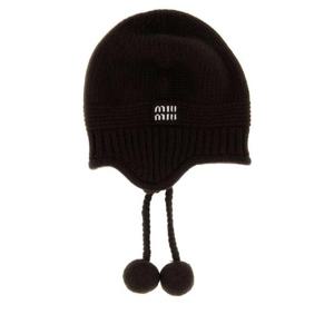 미우미우 이어플랩 캡 5HC3242F8SF0003 DARK BROWN DOM