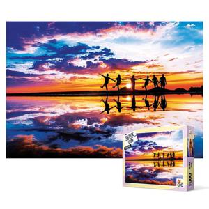 직소퍼즐 1000피스 - 우유니 소금사막의 일몰 퍼즐만들기