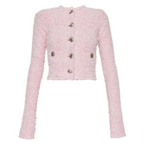 발렌시아가 트위드 크롭 자켓 793604 T33285000 Pink