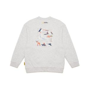 내셔널지오그래픽키즈 K243USW930 그래픽 맨투맨-2 MIVORY