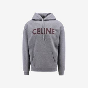 셀린느 로고 후드 티셔츠 멜란지 그레이 남성 2Y65D670Q 09BA