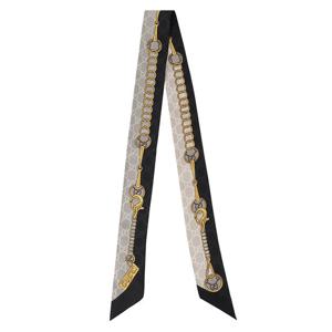 [구찌] GG 체인 홀스빗 프린트 실크 넥 보우 774819-3G001-1079