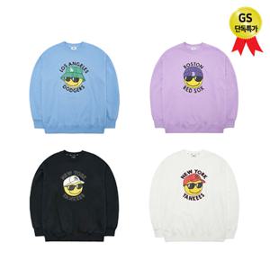 [택가/109000] MLB 공용 스마일 오버핏 맨투맨 GB3AMTN0424 4종 택1