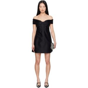 26 SS 슈슈 통 여성 블랙 리본 오프숄더 미니 드레스 251901F052060