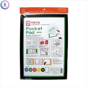 c24 PA4001 포켓패드(A4 검정) 게시판 투명게시판 투명안내판 학교안내판 학원게시판 다목적케이스 서류포