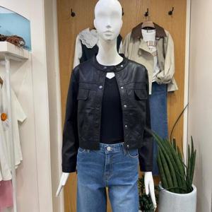 클리지 DP01 빅포켓 버튼 레자 자켓 CP2DLJ07