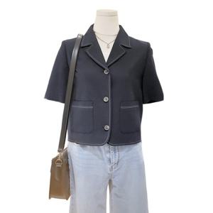 [숲]카라 반팔 크롭자켓 (SB5TJ81)