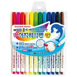 지구화학 이지 워시펜 12색 컬러펜 싸인펜 이지워시펜 워시펜 12색사인펜 12색싸인펜 필기펜 필기도구 사인