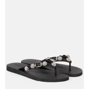 발렌시아가 Cagole 크리스털 임벨리시드 통 샌들 P01067035