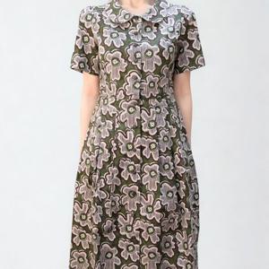 [비꼴리끄]코튼 프린트 라운드 카라 원피스 B252WO3310