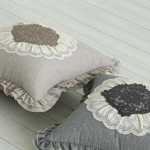 아트박스/러그랜드 플라워레이스 면 쿠션 (솜포함) - 2color