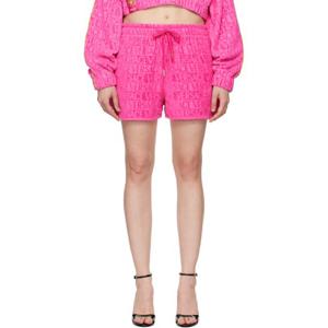 26 SS 베르사체 여성 핑크 아이 러브 바로크 쇼츠 252404F088001