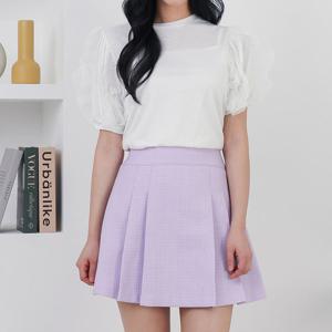 [올리비에스클로젯]망사 와이어 퍼프소매 티셔츠_O2506TS113B