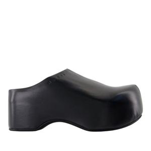 마르니 블랙 가죽 사봇 뮬 샌들 SBMS009704 P3628 00N99 BLACK