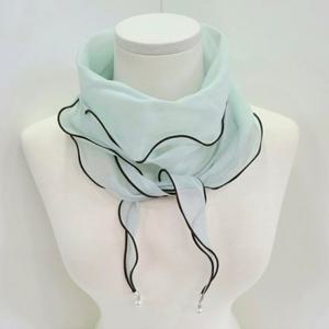 [애슬릿] 국내 생산 여성 봄 가을 진주 러플 망사 스카프