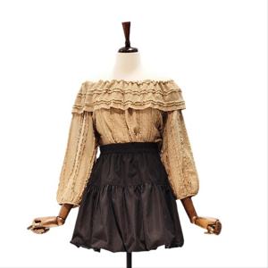 [나인스텝]레이스 오프숄더 블라우스 N25NS5301