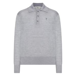 AMI Paris 아미 드 쾨흐 자수 울 폴로 셔츠 HPL406KN0066