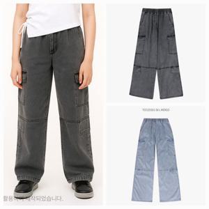 [더데이걸]ㅇ카고 밴딩 와이드 데님TGTJ25S01