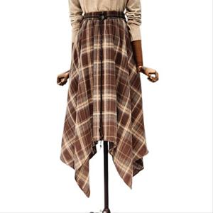 [나인스텝]체크 밴딩 스커트 N25NK5311