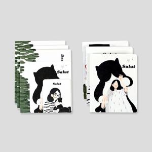 일러스트 카드 세트 Salut 생일 미니카드 편지지