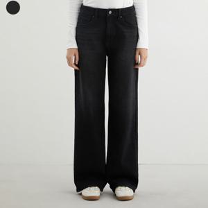 [게스(진)]여성 기모 흑청 와이드 YP4D9195