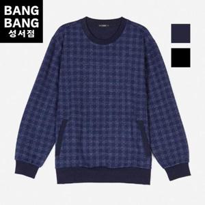 뱅뱅 HC04 가을남성 옆포켓 맨투맨 체크 긴팔티 CTL606