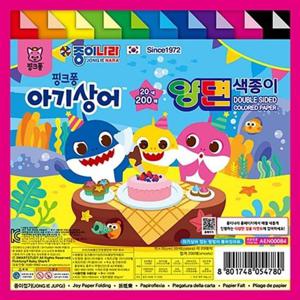 자재 종이나라 6000 양면색종이 핑크퐁 20색 200매 (1개)