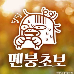 차량스티커 자동차스티커 멘붕초보 덕구 초보운전 반사시트지
