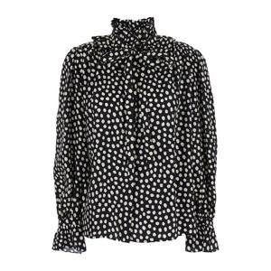 끌로에 하이넥 폴카 도트 실크 블라우스 CH26SHT70 300915