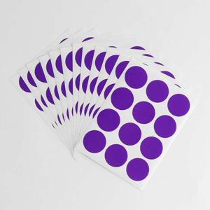 25mm 컬러 원형스티커 12매세트(퍼플) 단색스티커 단색스티커 원형스티커 칭찬스티커 컬러스티커 l