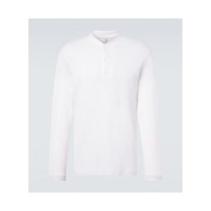Brunello Cucinelli 코튼 실크 헨리 셔츠 P01138467