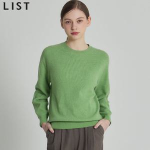 리스트 래글런 라운드넥 니트 풀오버