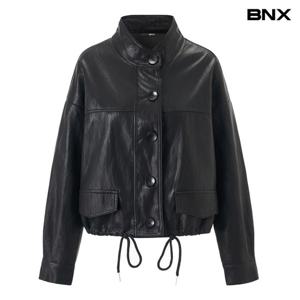 [BNX]빈티지 레더 밑단 스트링 자켓 (BY1JK001L0)