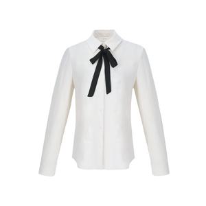 [숲]타이 배색 긴팔 블라우스 SCRLS91