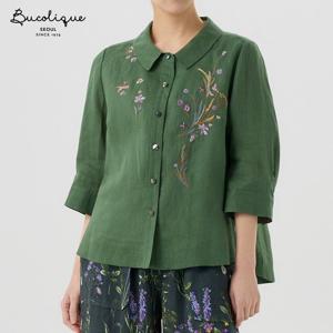 [비꼴리끄]라운드 카라 자수 블라우스 B262WB3020