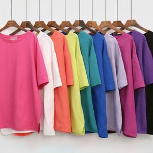 여성큰옷 306G991S 빅사이즈미시옷 반팔티 린넨 라운