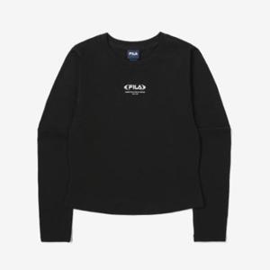 휠라 여성 세미크롭 긴팔 티셔츠 FS2RLG3151F_BLK