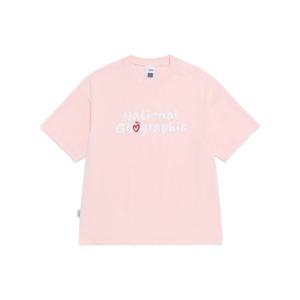 내셔널지오그래픽 NATIONALGEOGRAPHIC N262UTS902 소로나 쿨 하트로고 세미오버핏 반팔 티셔츠 ICE PINK N262UTS902528 406909