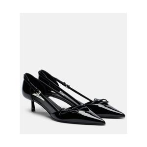 프라다 리본 디테일 페이턴트 레더 펌프스 P01174517