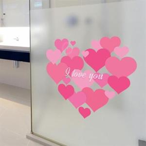 아트박스/낭만창고 dgcn048-하트패턴-무점착 반투명 창문 시트지