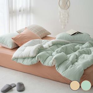 [올리비아데코] 콜라주 모달 워싱 양면 차렵이불(S)