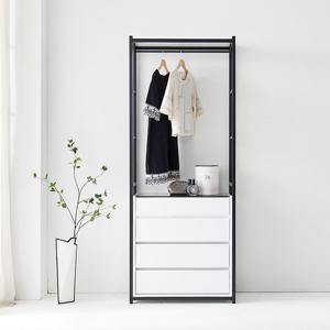 런웨이2 18T LPM800 스틸 4단서랍행거장 드레스룸행거