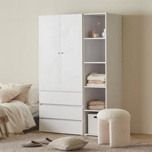 아씨방가구 그란데 서랍+오픈선반장 옷장 세트 120cm