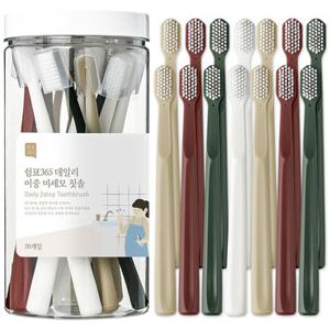 쉼표365 이중 미세모 칫솔 20개 부드러운 초극세모 휴대용 틈새
