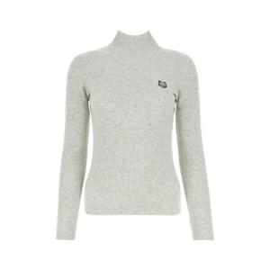 메종키츠네 볼드 폭스 헤드 패치 파인 립드 터틀넥 LW00806KT109