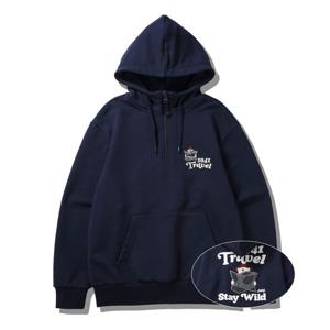 [지프]JQ1THU221 네이비 25년 지프 반넥 베어 그래픽 후드티셔츠