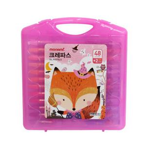 모나미 크레파스 SET_MONIZOO 가방파스 48색 여 그리기용품 학용품 그림용품 크레용 미술준비물 학교준비물