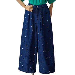 [포커스]꽃자수 왕통 데님팬츠_FM5C3PT3143