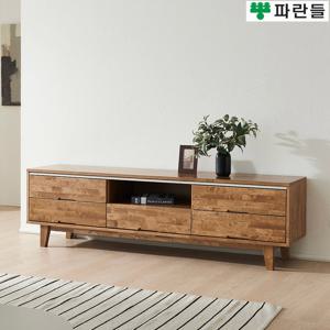 파란들가구 고무나무원목 한줄화이트 1800 비디오 원목거실장